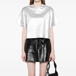 SIMKHAI metallic cropped skirt